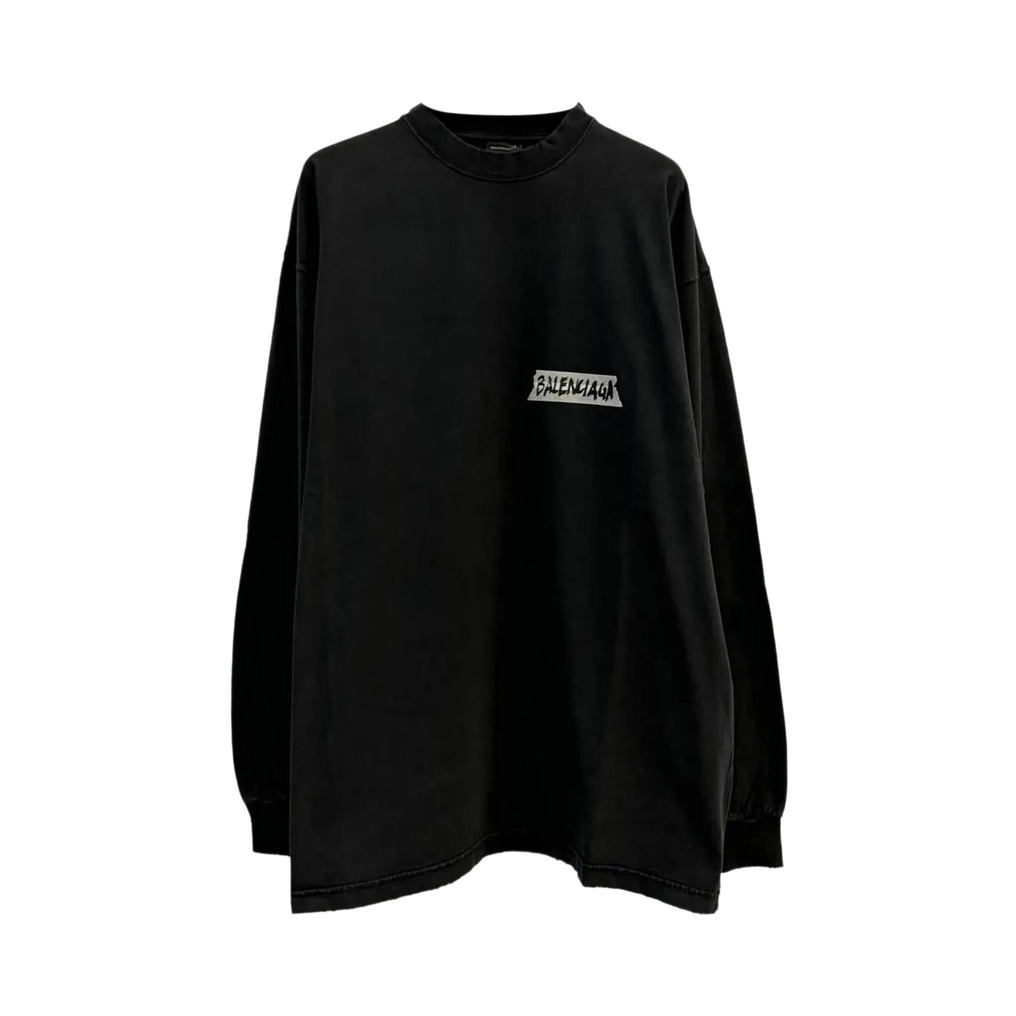 Buy Balenciaga Long-Sleeve Crew Neck Oversized T-Shirt 'Faded