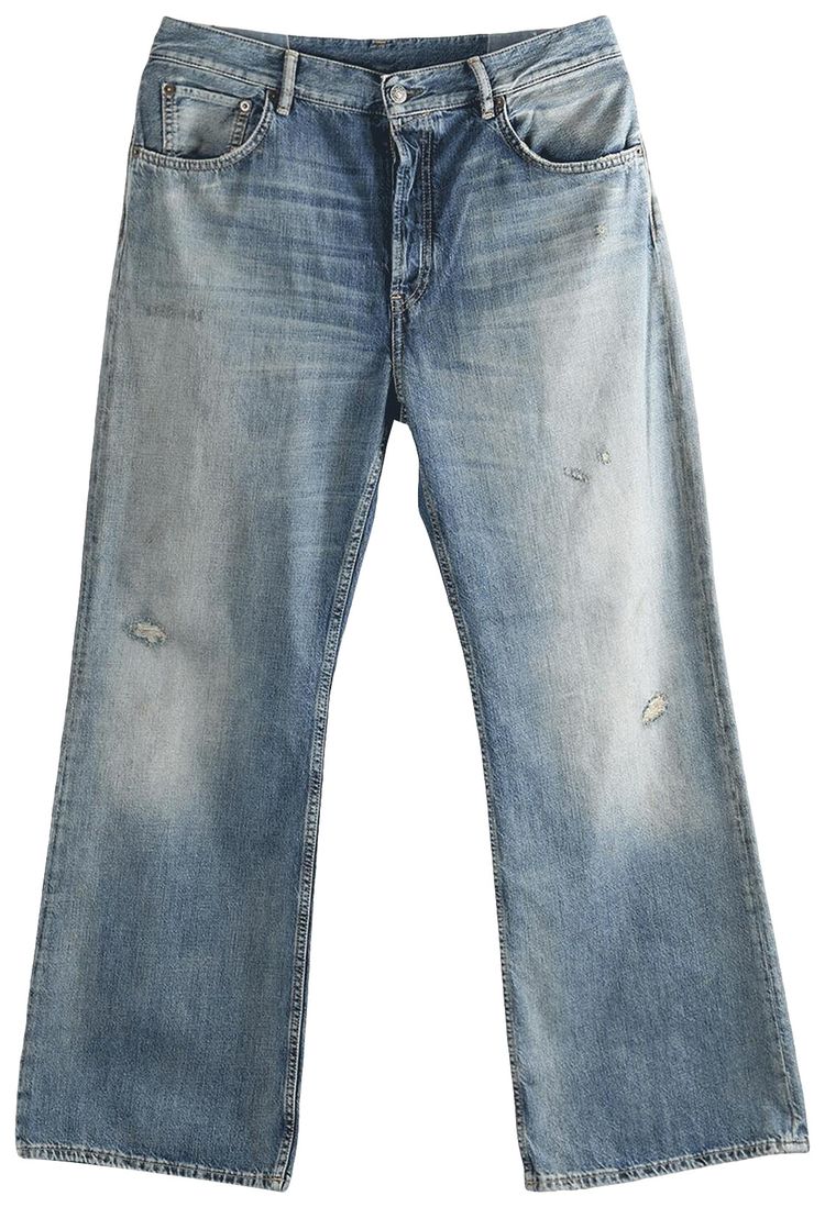 Acne Studios Wide Leg Cut High Waisted Jeans Mid Blue