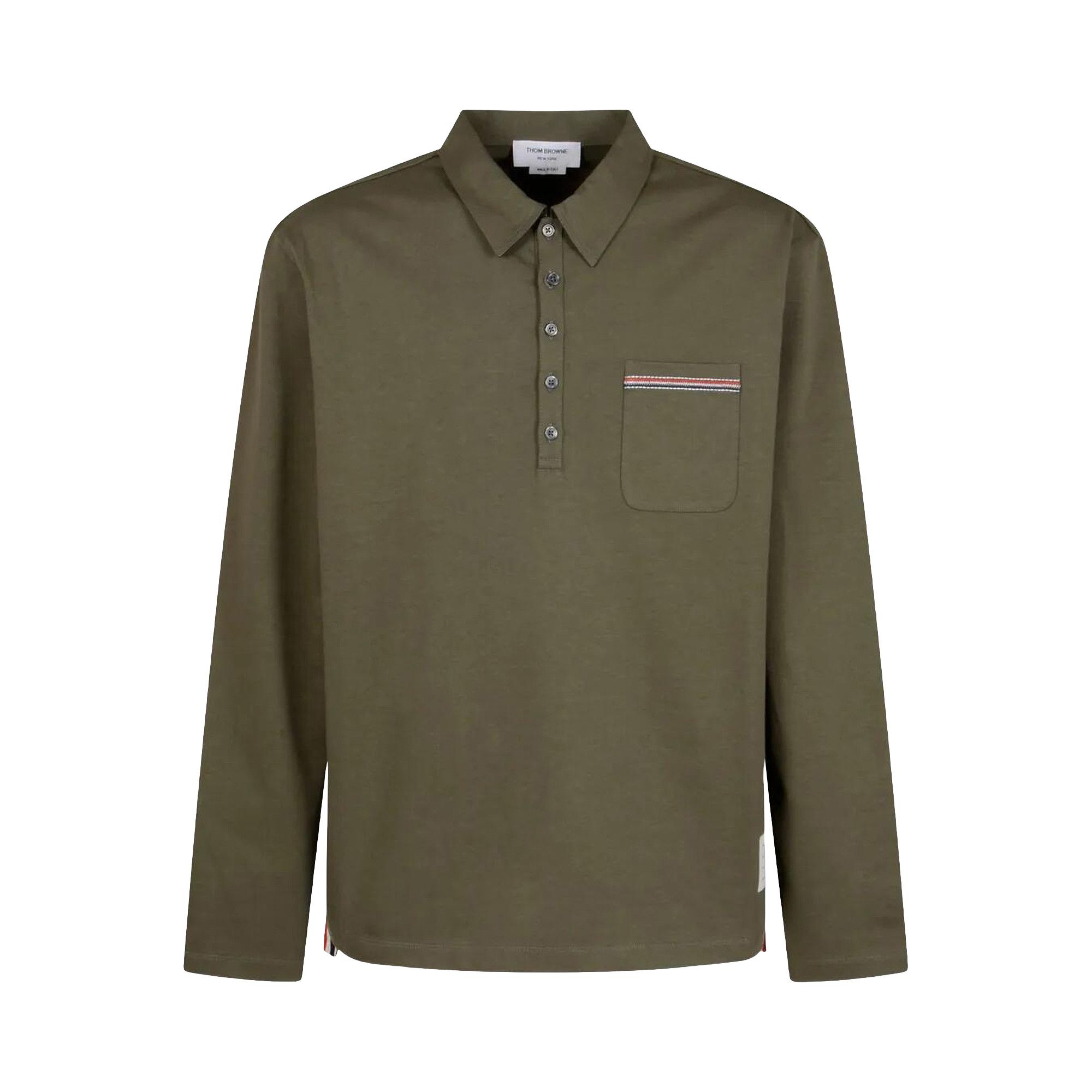 Buy Thom Browne Oversized Long-Sleeve Polo 'Dark Green' - MJP231E