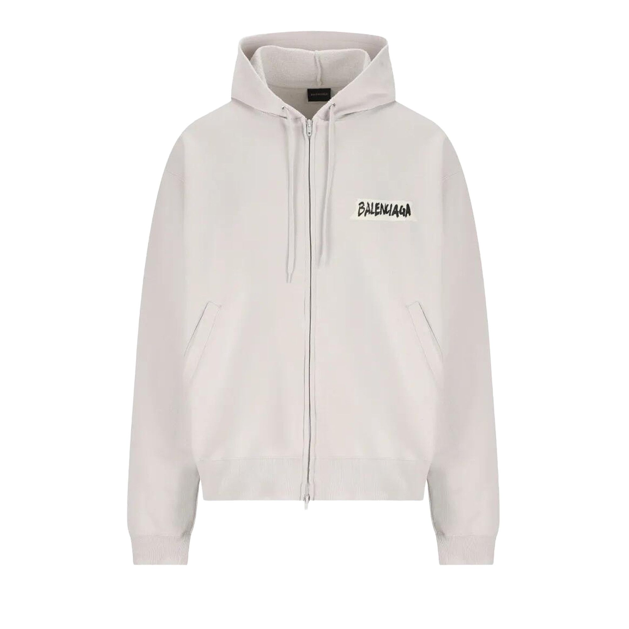 BALENCIAGA ホワイト パーカー XL BALENCIAGA（バレンシアガ） バックロゴ オーバーサイズ プルオーバー