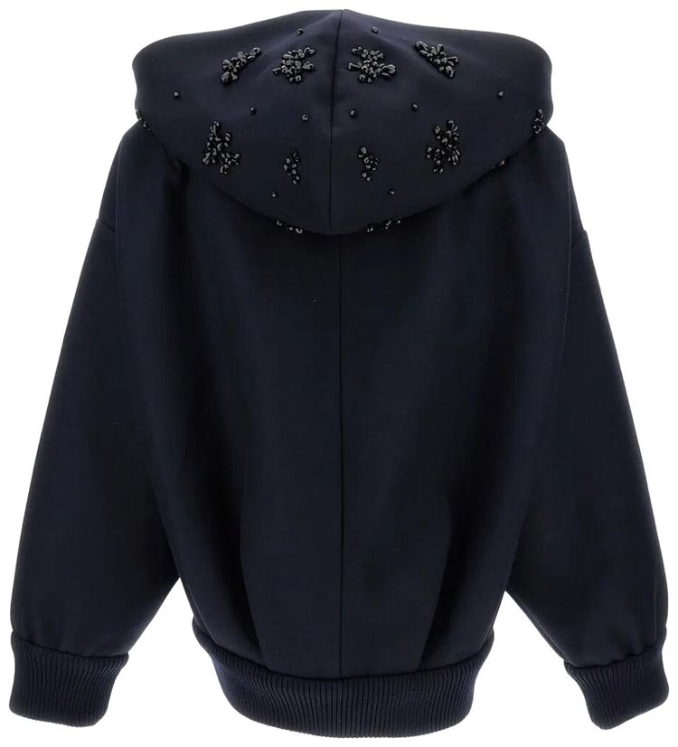 Simone Rocha Hooded Zip Up Bomber Jacket NavyJet
