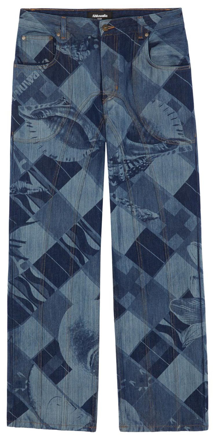 Ahluwalia Signature Low Rise Jeans Blue
