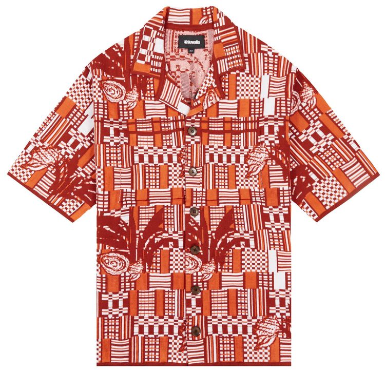 Ahluwalia Benoit Knit Short Sleeve Shirt Orange