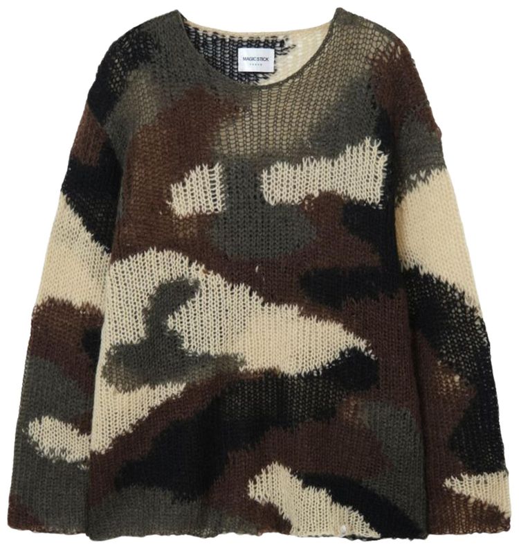 MAGIC STICK Mohair Crew Knit Camo