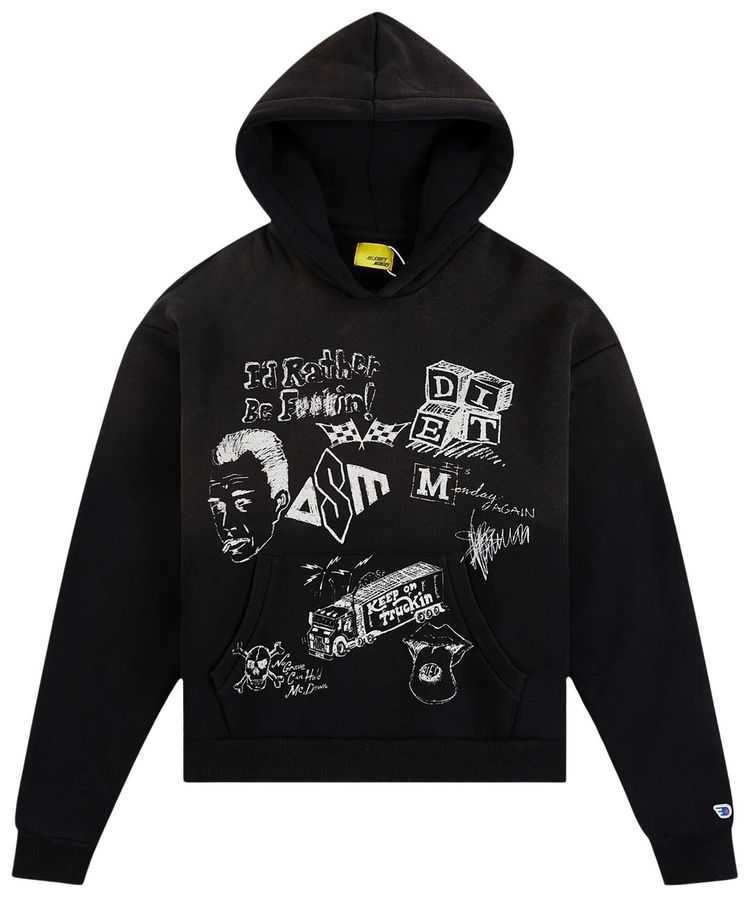 Diet Starts Monday Doodle Hoodie Vintage Black