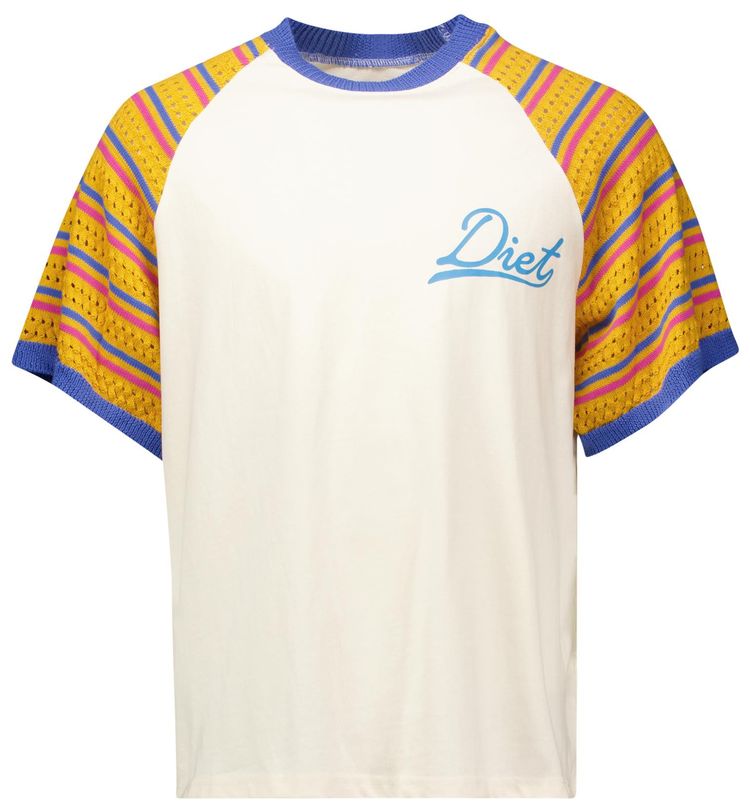 Diet Starts Monday Crochet Raglan Tee CreamYellow