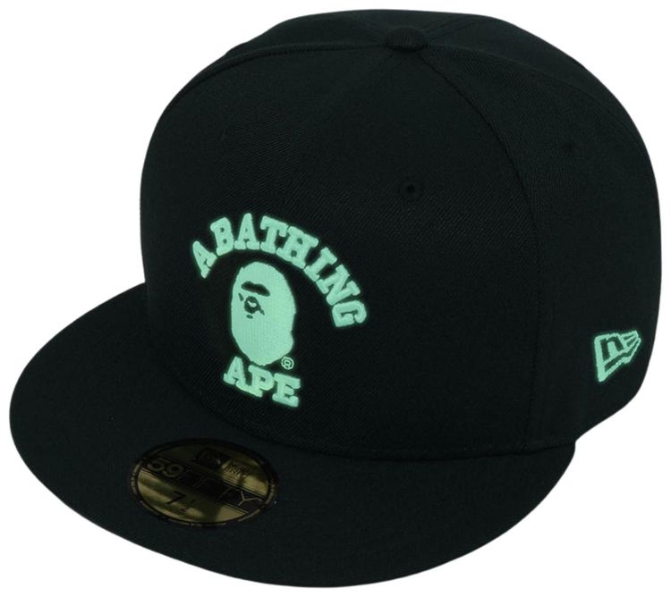 BAPE x New Era Glow In The Dark College 59Fifty Cap Green