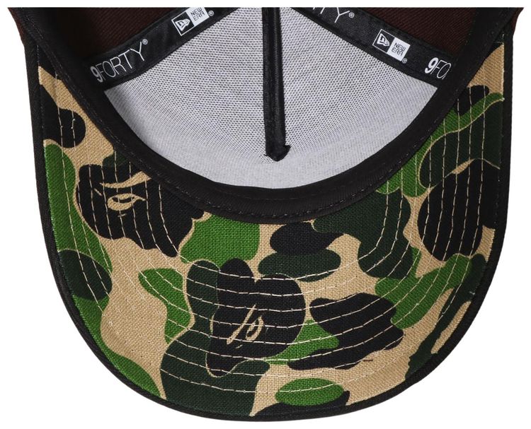 BAPE x New Era Kids Milo Face 9Forty Cap Brown