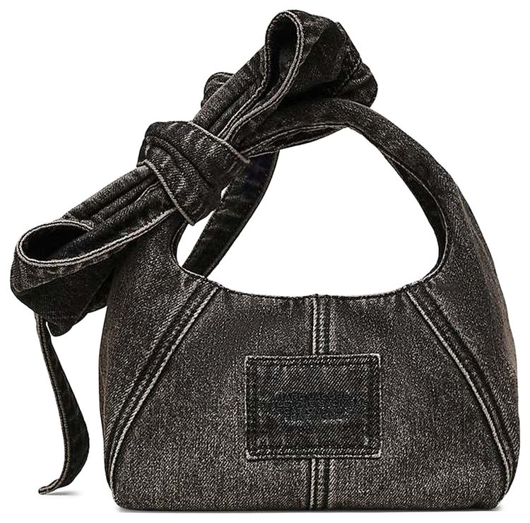 Marc Jacobs Denim Bow Mini Sack Bag Black Wash