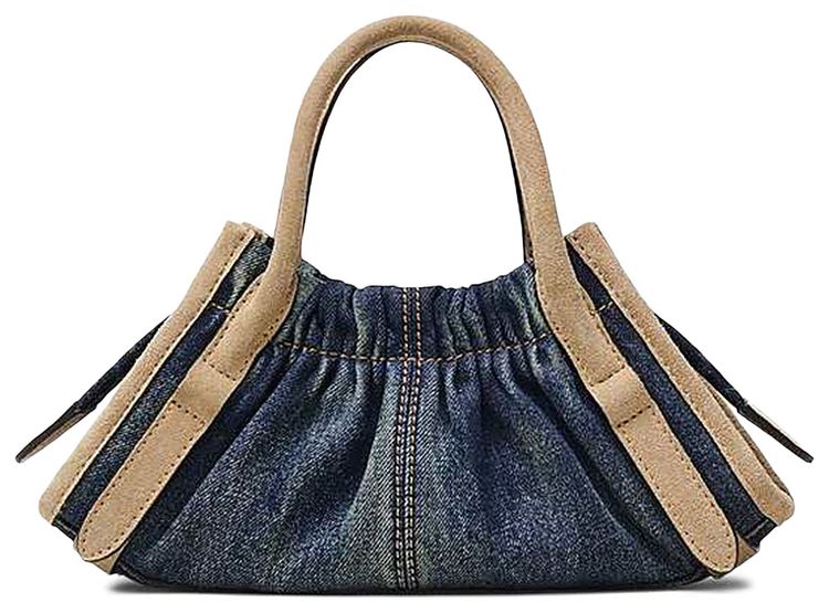 Marc Jacobs Denim Suede Cristina Small Satchel Bag Dark Wash