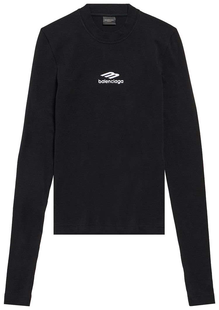 Balenciaga Ski Fitted Crewneck Top BlackWhite