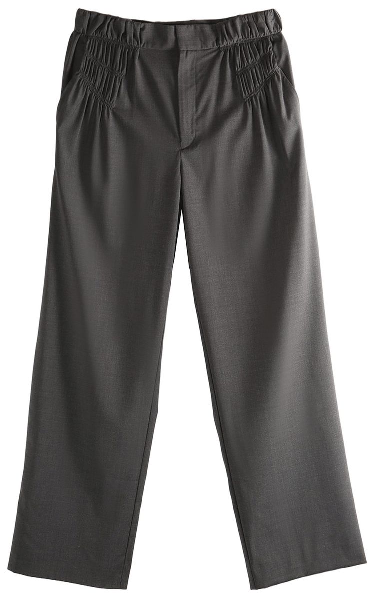 Kiko Kostadinov Melange Wool Minna Gathered Trouser Umber Brown