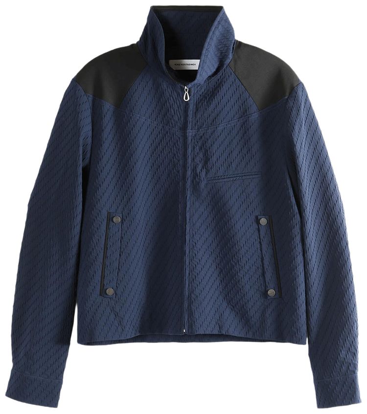 Kiko Kostadinov Wavy Wool Noro Blazer Abyss Blue