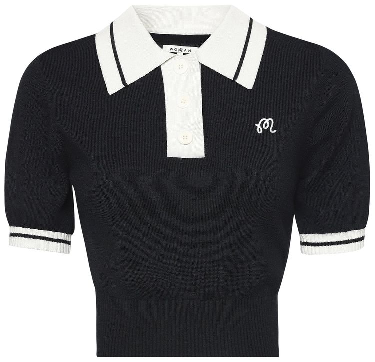 Malbon Mikayla Polo T Shirt  Black