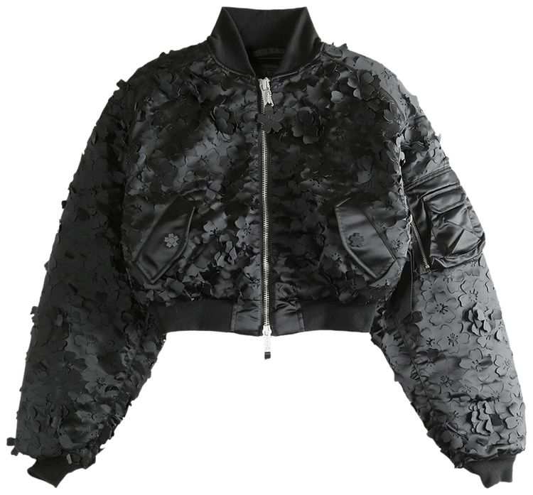 Cecilie Bahnsen x Alpha Industries Laser Cut Bomber Jacket Black