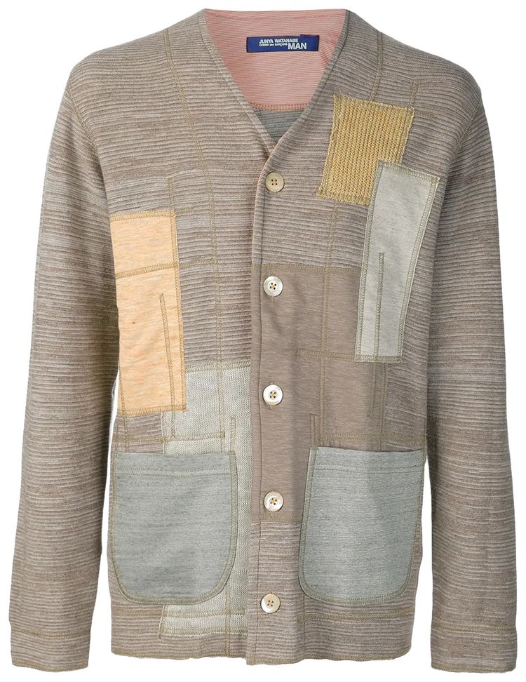 Junya Watanabe Striped Buttons Sweat Shirt BrownBeige