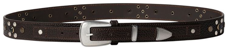 Lemaire Western Studs Belt Dark Brown