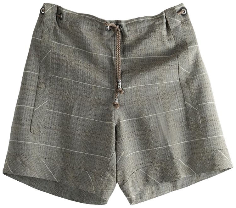 Kiko Kostadinov Mosaic Check Kyan Shorts Taupe Check