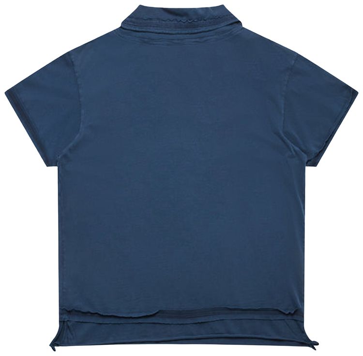 Kiko Kostadinov Overdyed Cotton Otak Polo Shirt Navy