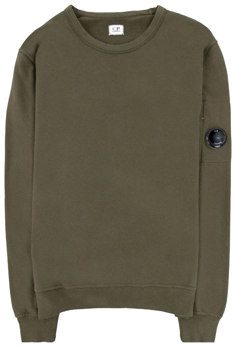 CP Company Light Fleece Zip Lens Sweatshirt Ivy Green