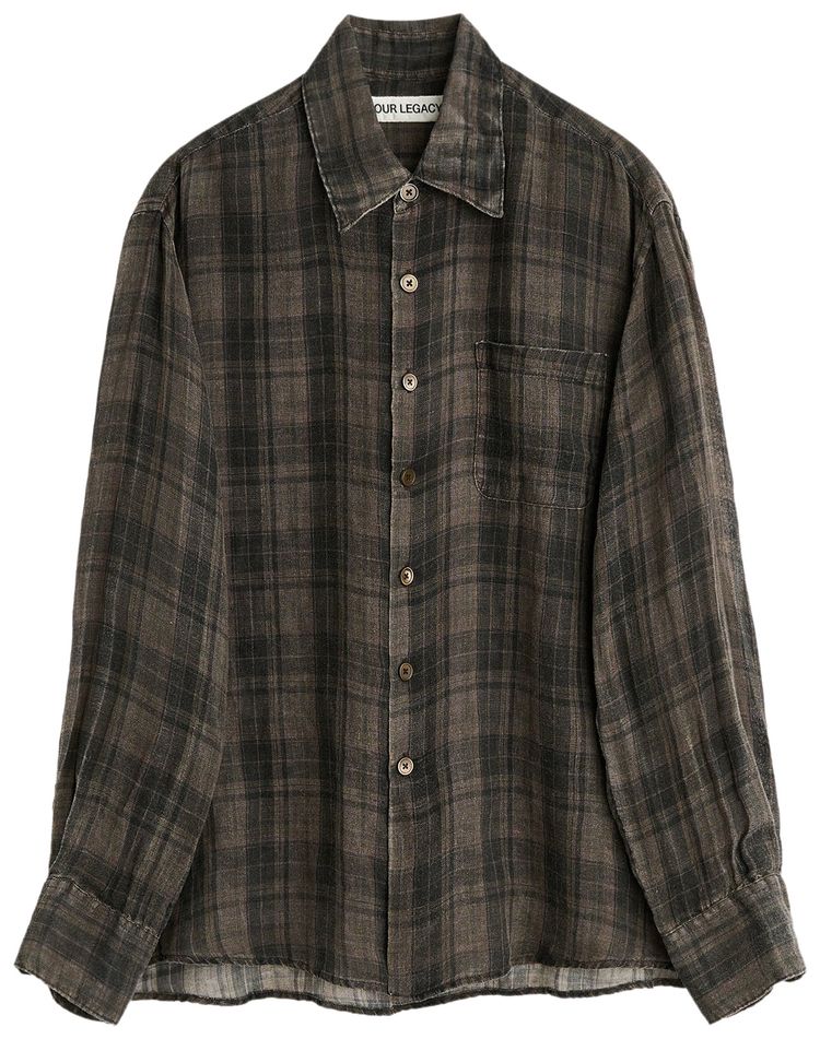 Our Legacy Above Shirt Penumbra Check Sheercoat Linen