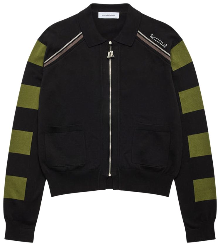 Kiko Kostadinov Combed Cotton Kest Cardigan BlackFern