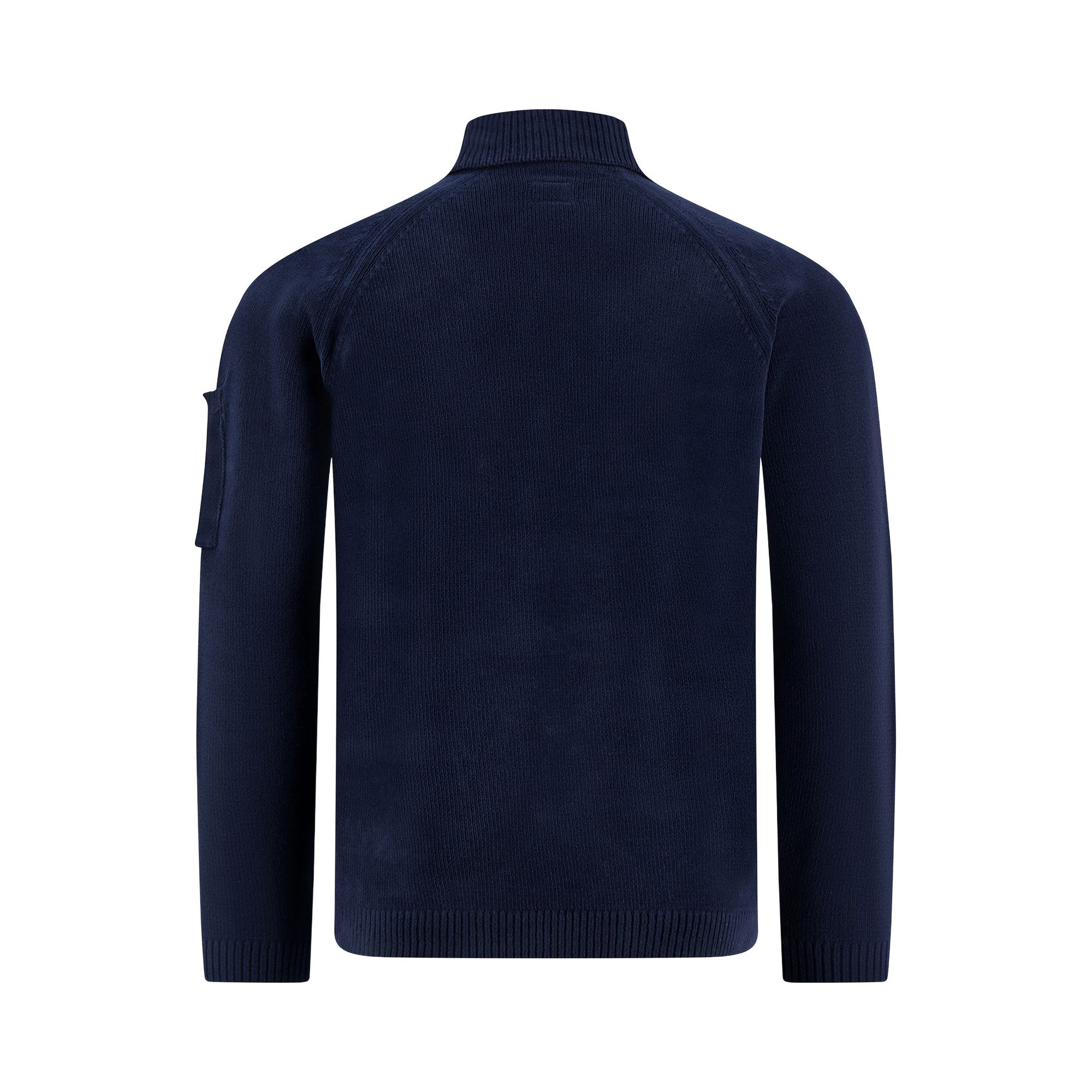 Buy C.P. Company Cotton Chenille Polo Lens Sweater 'Midnight Navy