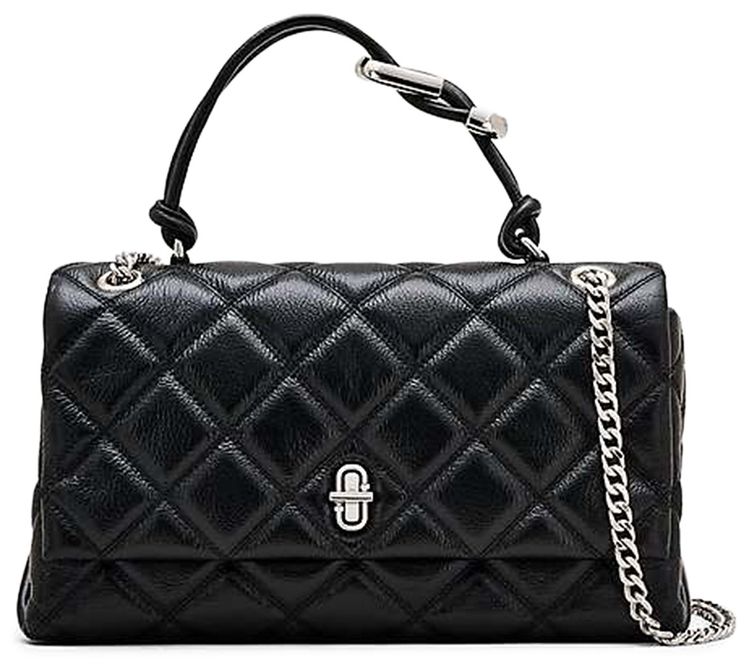 Marc Jacobs The Dual Chain Shoulder Quilted Leather Bag Black