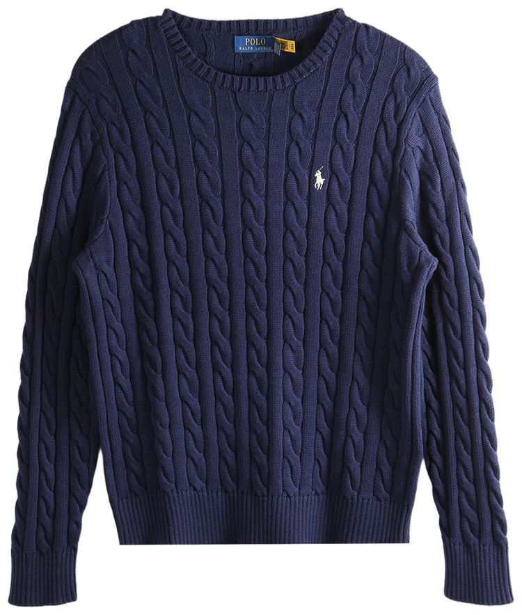 Polo Ralph Lauren Cable Knit Crewneck Sweater Bright Navy