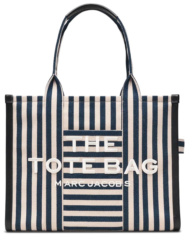 Marc Jacobs Stripe Canvas Large Tote Bag Blue Sea