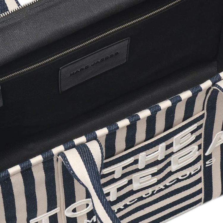 Marc Jacobs Stripe Canvas Large Tote Bag Blue Sea
