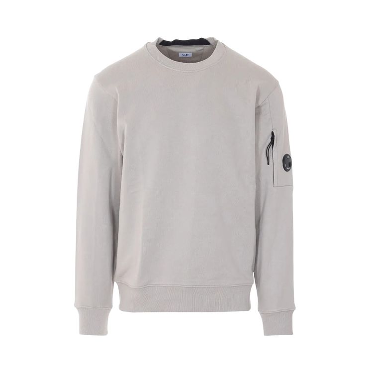 CP Company Diagonal Raised Fleece Crewneck Lens Sweatshirt Dove