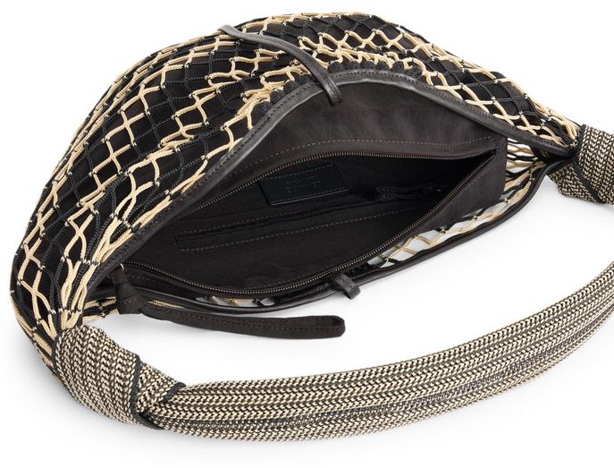 Lemaire Fortune Croissant Filt Bag Chevron Light BeigeBlack