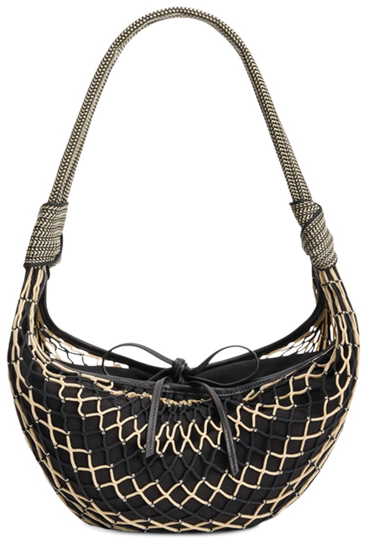 Lemaire Fortune Croissant Filt Bag Chevron Light BeigeBlack