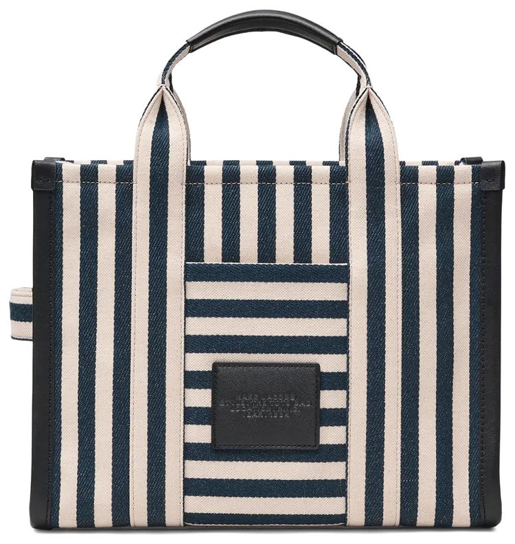 Marc Jacobs Stripe Canvas Medium Tote Bag Blue Sea