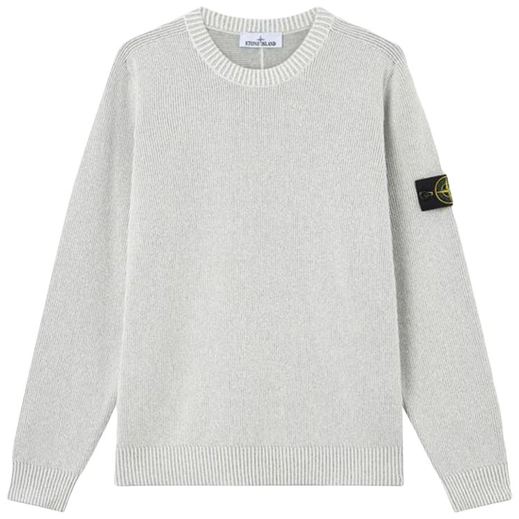 Stone Island Basic Crew Neck Sweatshirt Melange Pearl Grey