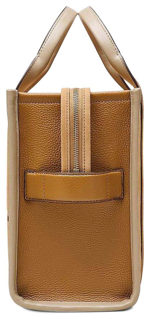 Marc Jacobs Suede Leather Blocked Medium Tote Bag Sahara