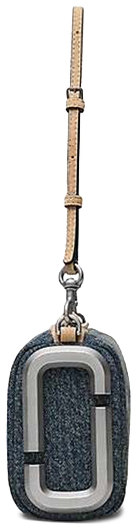 Marc Jacobs Denim Suede Snapshot Shoulder Bag Dark Wash