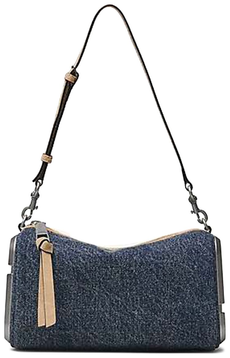 Marc Jacobs Denim Suede Snapshot Shoulder Bag Dark Wash