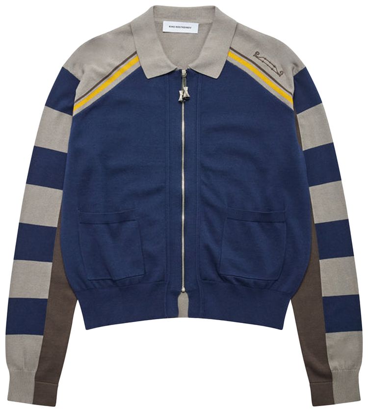 Kiko Kostadinov Combed Cotton Kest Cardigan NavyAnchor