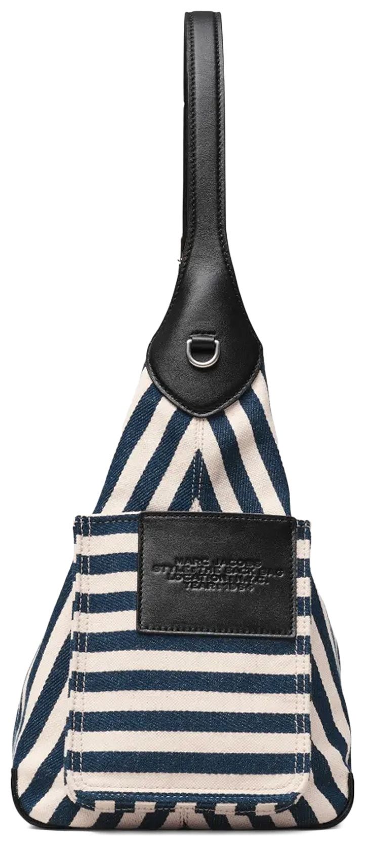 Marc Jacobs Stripe Canvas Belted Sack Bag Blue Sea
