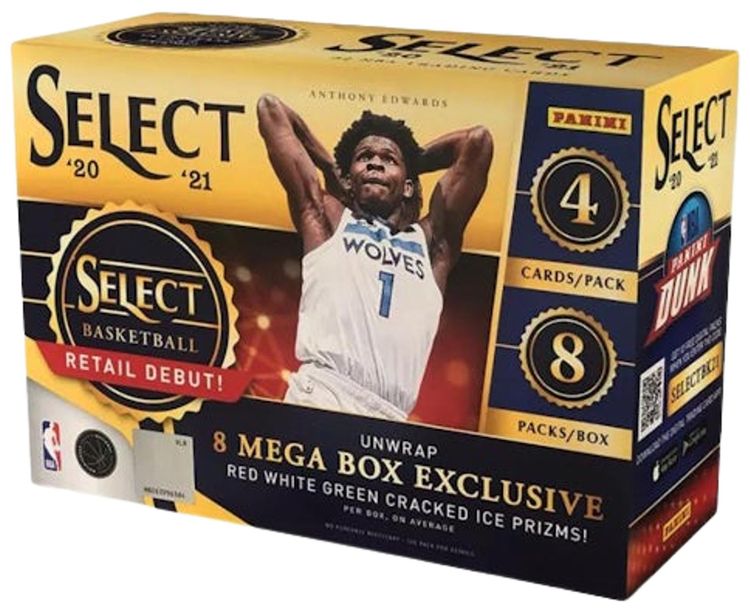 2020 21 Panini Select Basketball Mega Box RedWhiteGreen Cracked Ice Prizms