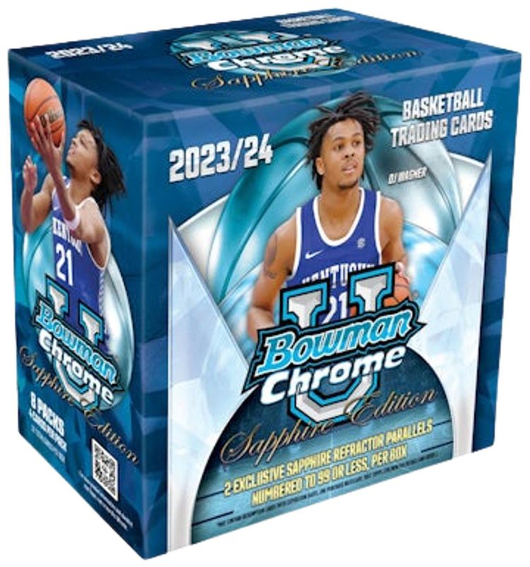 2023 24 Bowman University Chrome Sapphire Edition Basketball Hobby Box