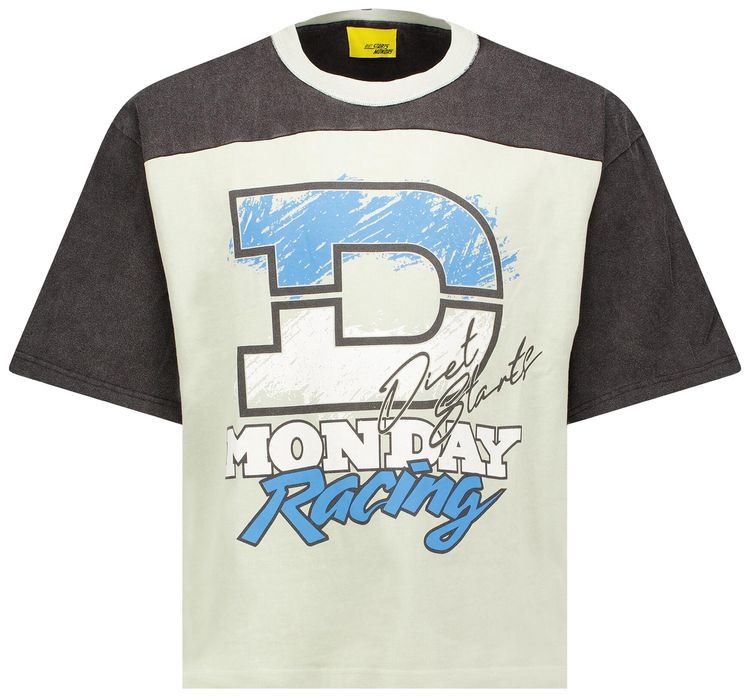 Diet Starts Monday Racing Yoke Tee GreyVintage Black