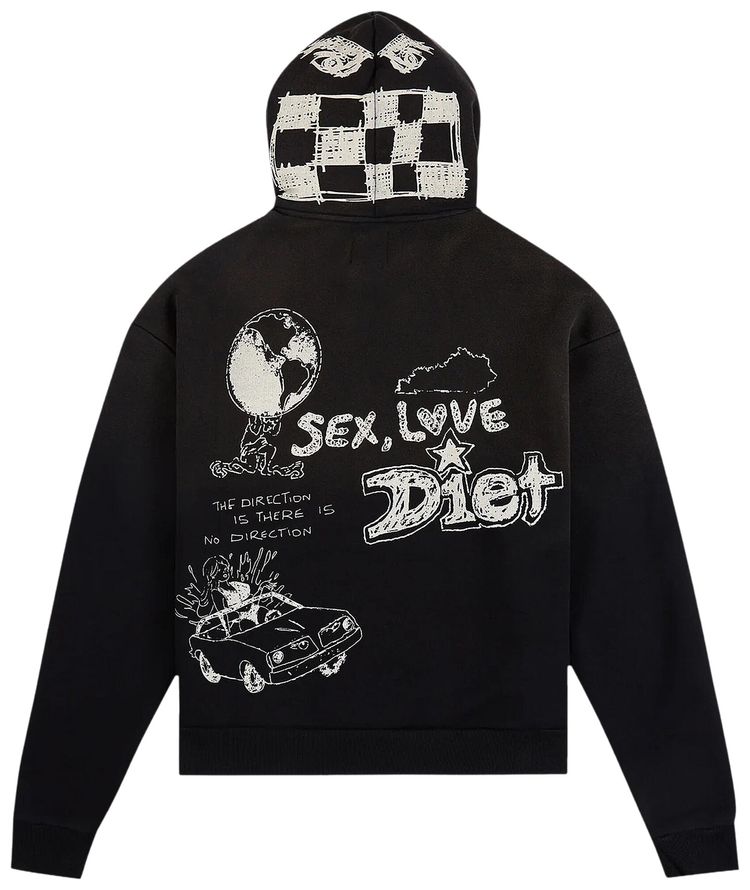 Diet Starts Monday Doodle Hoodie Vintage Black