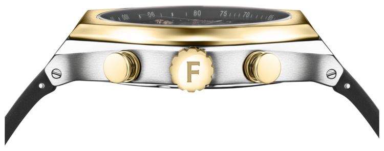 Ferragamo Tonneu Chrono Silicone Watch Gold