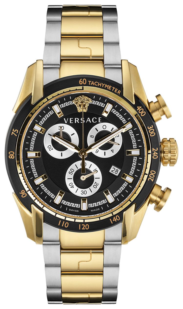 Versace V Ray Chronograph Watch Two Tone