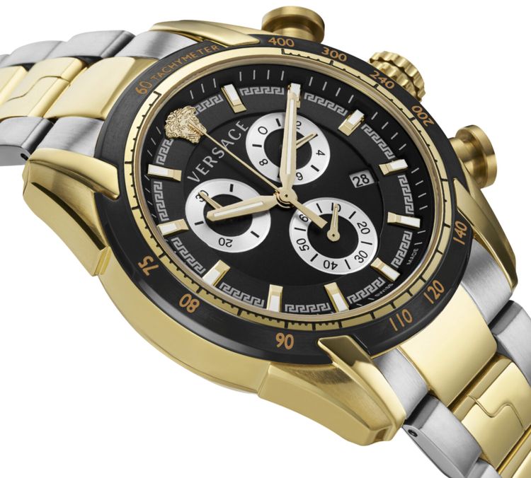 Versace V Ray Chronograph Watch Two Tone