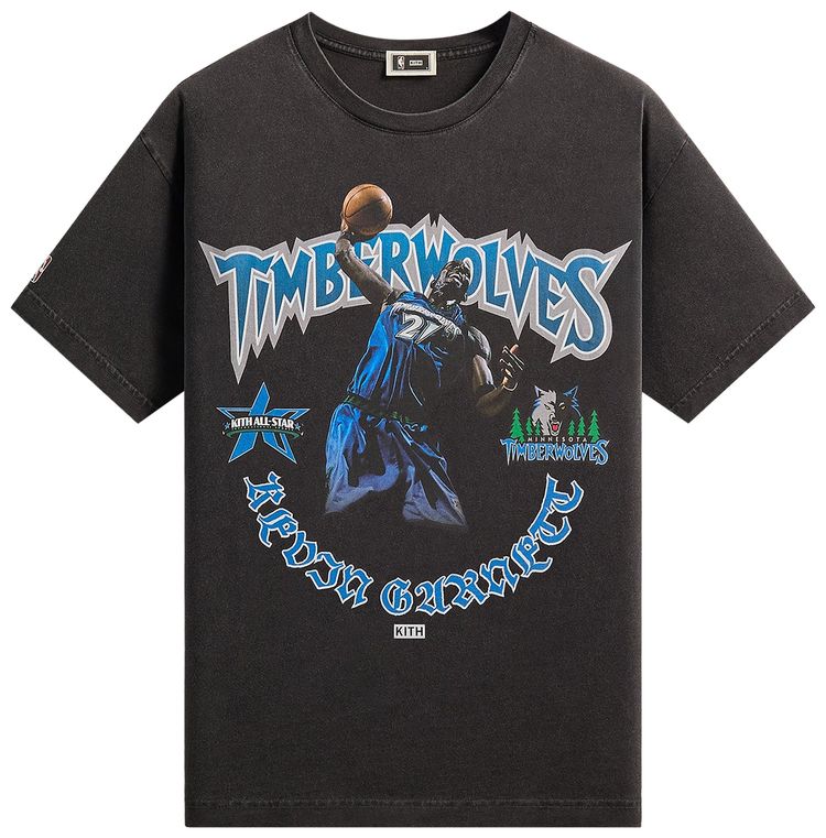 Kith For NBA All Star Minnesota Timberwolves Kevin Garnett Vintage Tee Black
