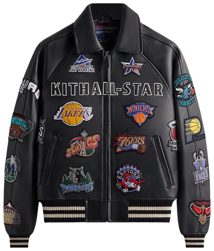 Kith x Avirex For NBA All Star Bomber Jacket BlackMulticolor